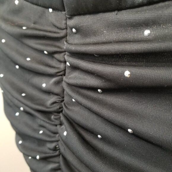 Small Morgan & Co Black Criss Cross Bodycon with studs - Picture 5 of 8